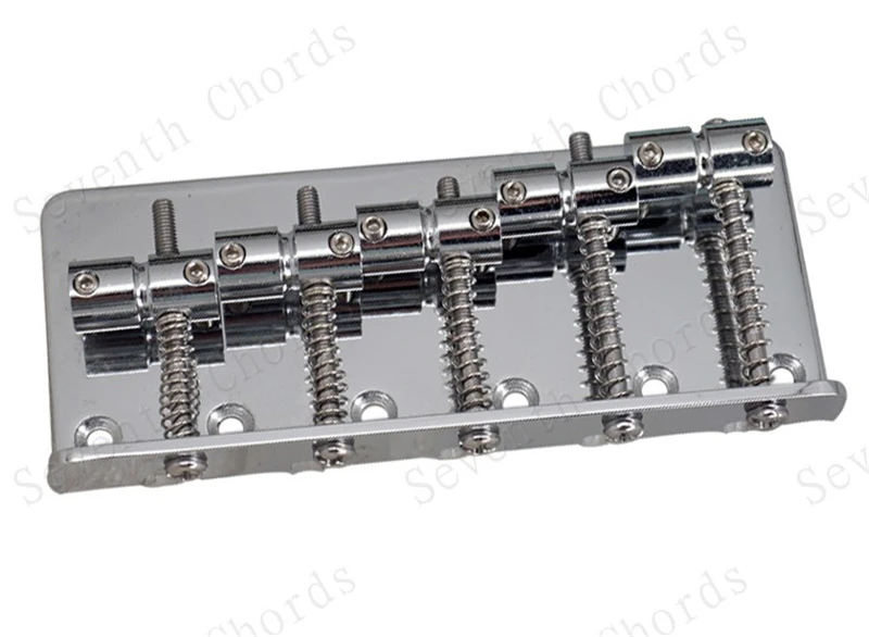 Silberne 5-Saiten-E-Bass-Gitarrenbrücke, Zubehörteile für Musikinstrumente – Detail 3