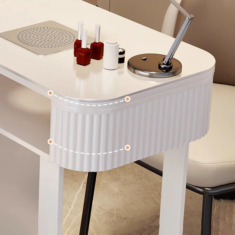 مكتب أظافر إيطالي حديث مع أدراج طاولة أظافر تخزين ريفية إسكندنافية أنيقة فاخرة أثاث صالون ميسا دي مانيكيرستا