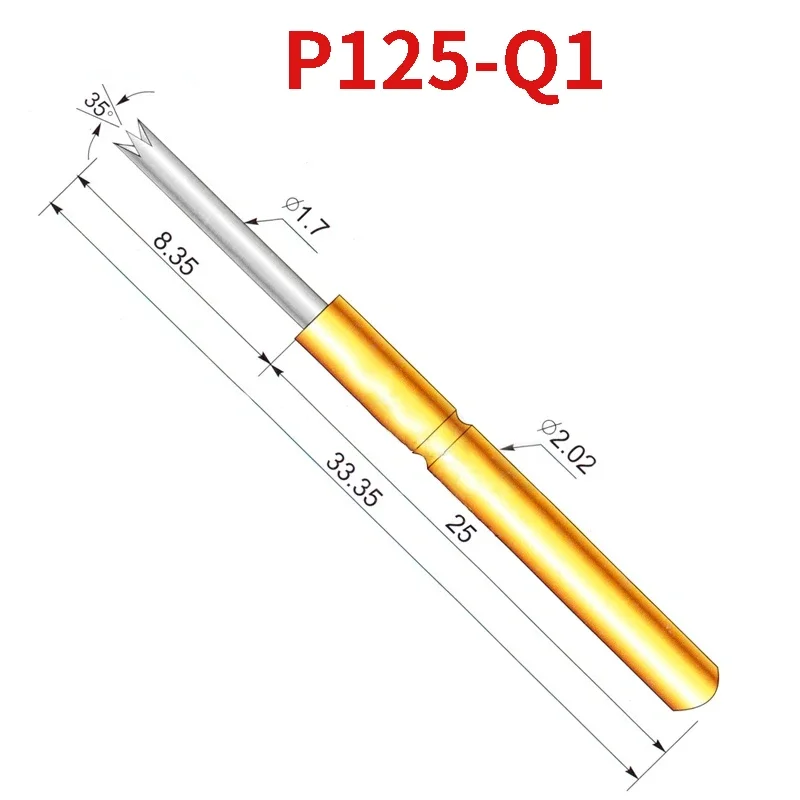 

100PCS/package P125-Q1 Four-tooth Plum Blossom Probe 2.02mm Spring Test Pin for ICT Test