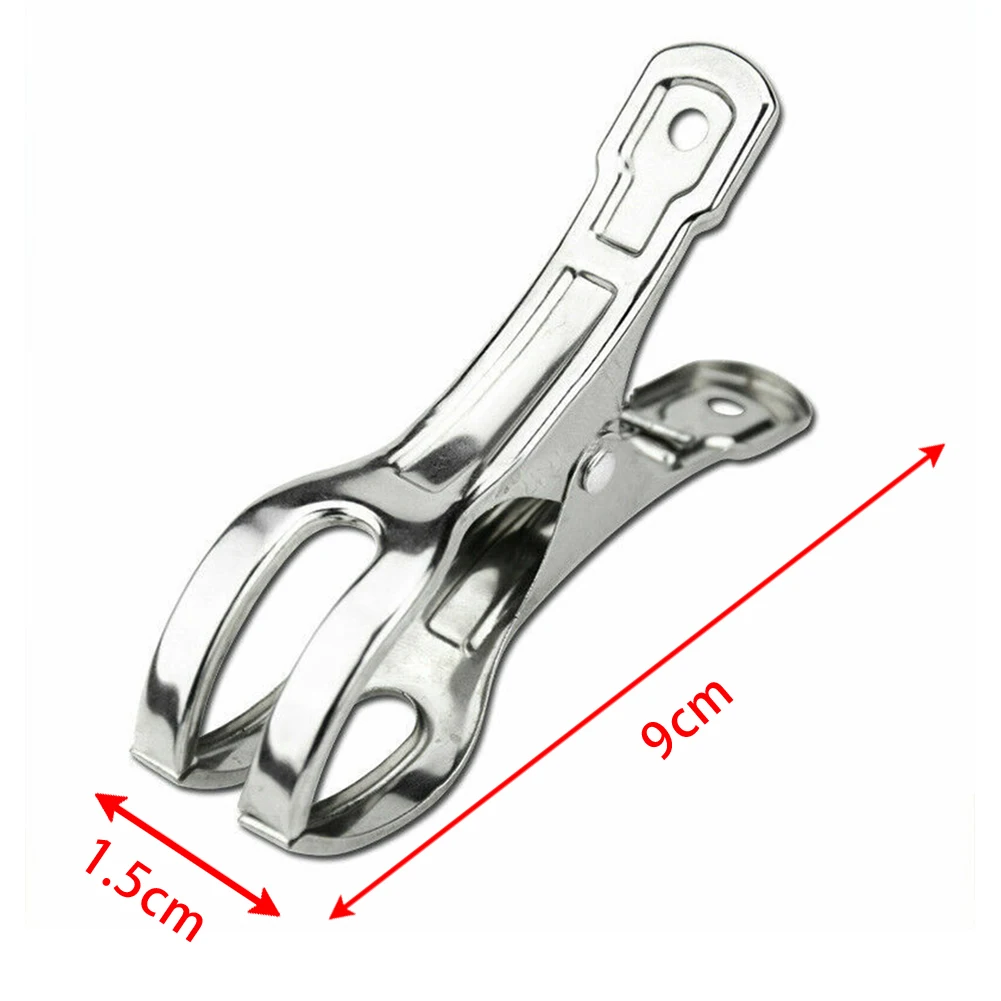 6Pcs 9cm Windproof Clothespin Stainless Steel Marine Grade Durable Pegs Metal Hanging Clips For Clothes Towels Socks