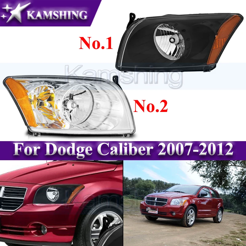 Kamshing 1pair Manual Front Bumper Headlight For Dodge Caliber 2007-2012 Head Light Headlamp Head Lamp without bulb
