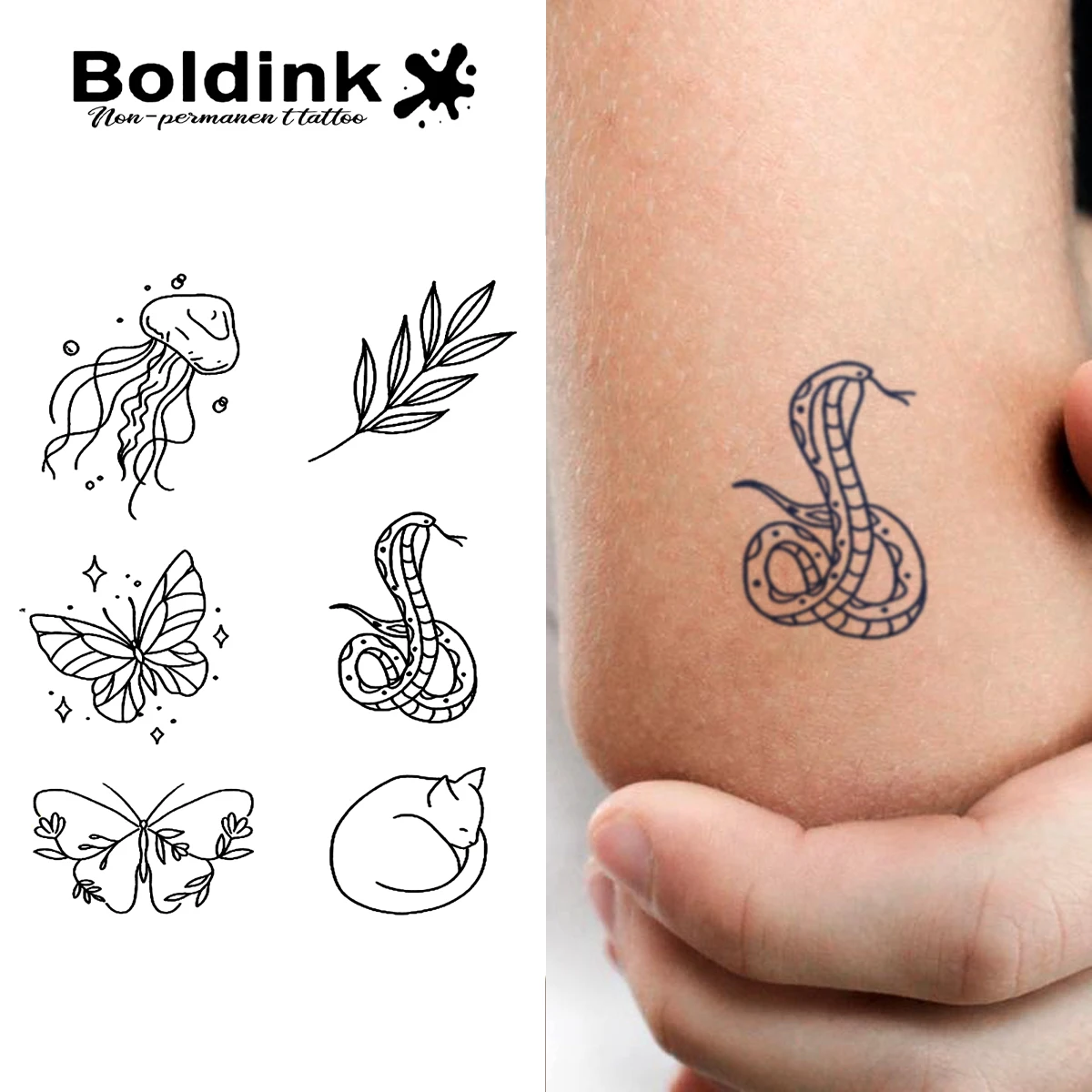 

Wild Elegance Temporary Tattoo,Lasts To 15 Days New Technology Magic Waterproof Semi Permanent Sticker.