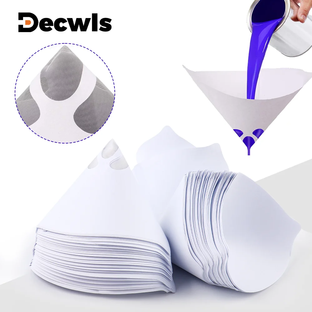 50/100/200 Pieces Paint Paper Funnel, Home Filter Paper Cone, Suitable for Car Paint Filter Paper Funnel, Furniture, Grease Filt