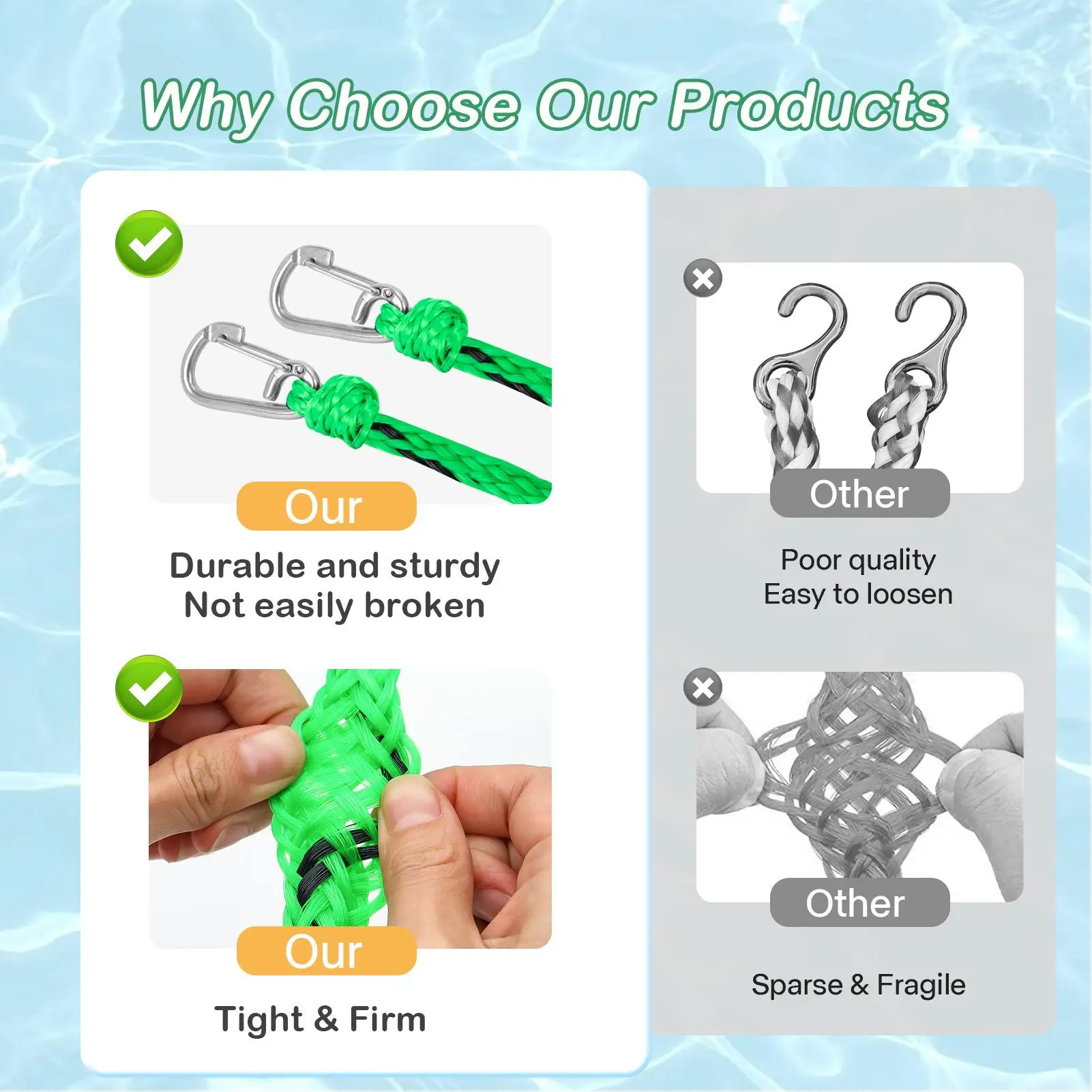 

Разделитель для бассейна, поплавок, 16,4 фута, разделитель безопасности для бассейна, струна, веревка с крючками из нержавеющей стали, эффективная видимость