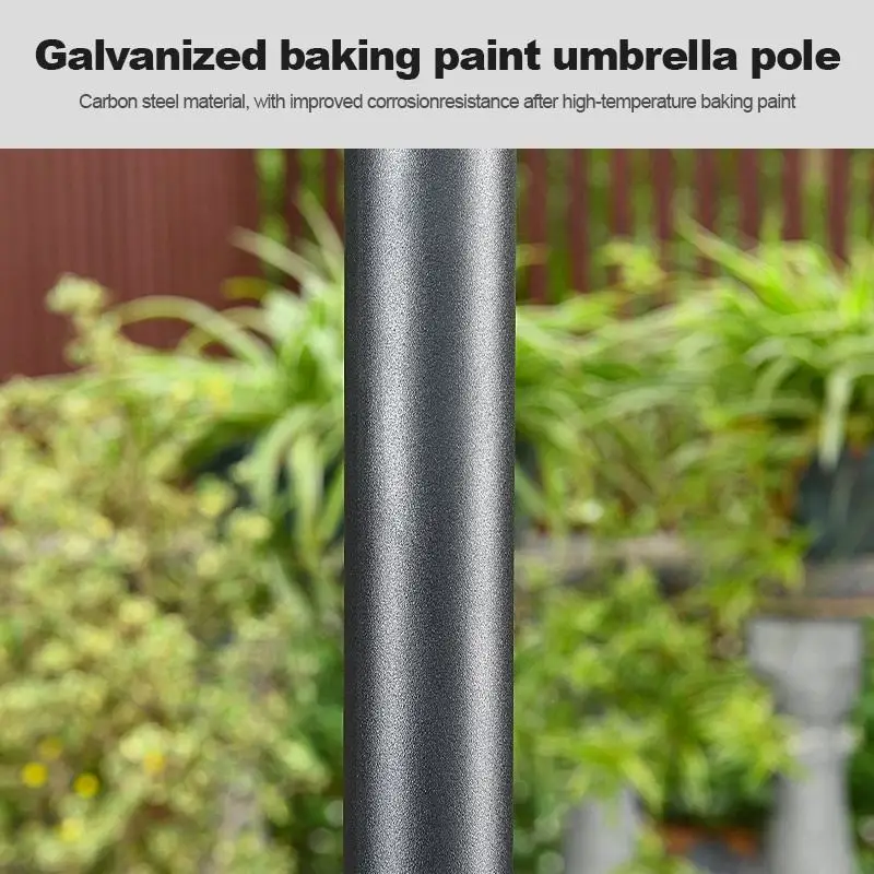 Durable Solar-Powered Outdoor Sunshade with Lights, Suitable for Resorts/Projects Iron Construction + 200g Polyester Fabric
