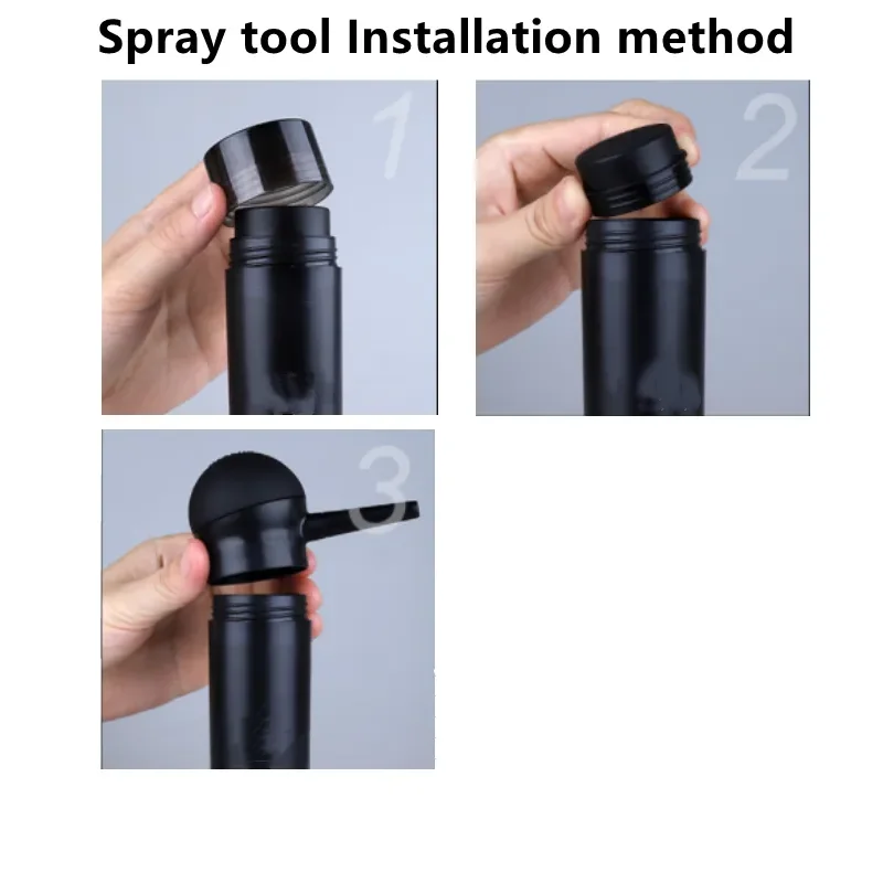 Afbeelding 5: Haarlak Draagbare haarbouw Vezelpoeder Spray Applicator Verlengmondstuk Pomp voor haaruitval Haarvezelsproeier