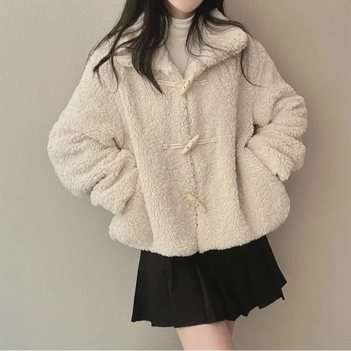 معطف نسائي أنيق كوري Sle Thiened من القطن بياقة قلابة فضفاض مناسب للخريف والشتاء وصل حديثًا غير رسمي للتنقل Sle #2