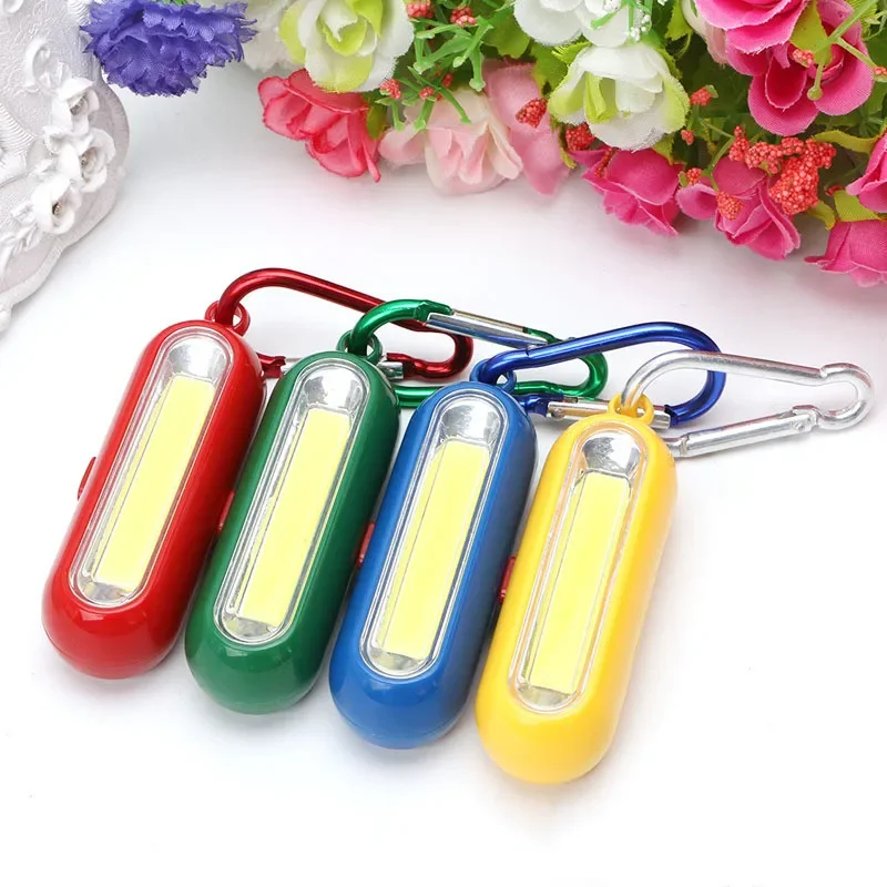 Portable Mini Light Keychain Pocket Flashlight 3 Modes LED Light Multicolor Mini Flashlight with Button Battery Keychain Outside