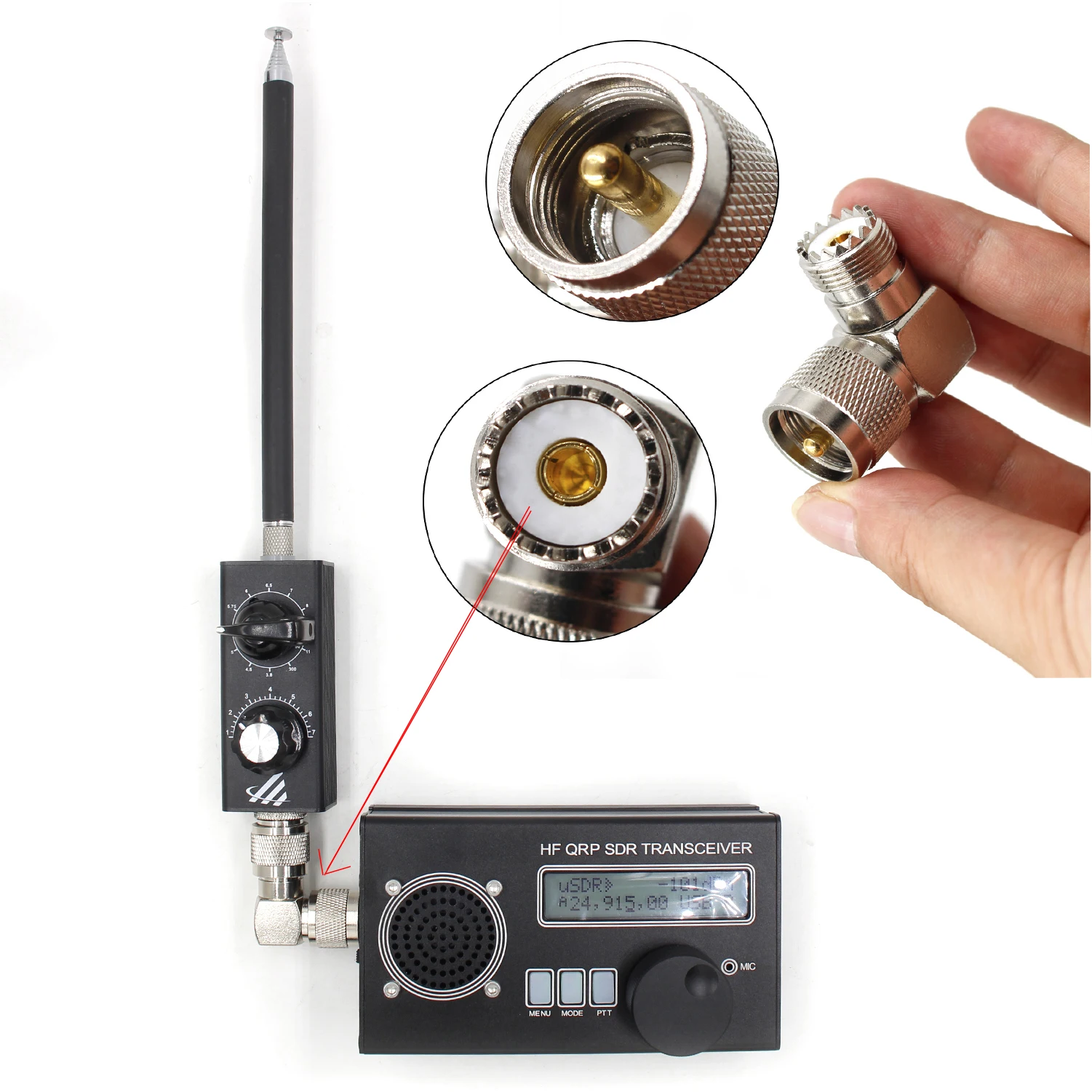 USDX-transceptor USDR SDR de 8 bandas, USB, LSB, CW, AM, FM, HF, SSB, QRP, con batería integrada de 6000mah