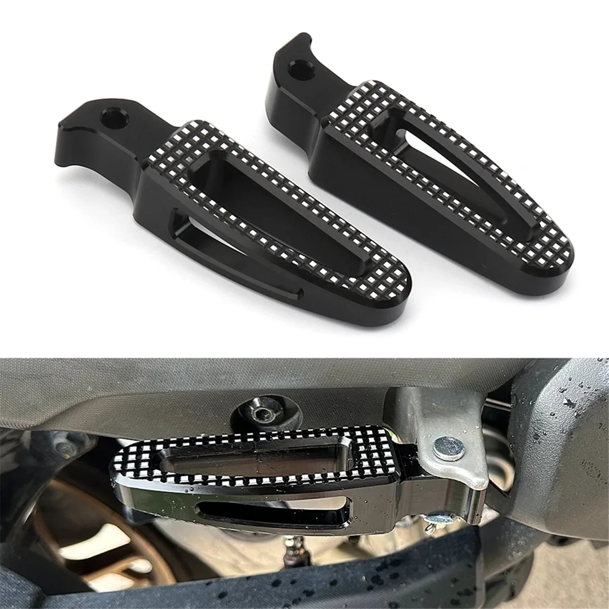 Pedals Folded Footrest Footpeg Motorcycles Accessories for X-MAX300 X-MAX 300 XMAX300 2023 2024(Titanium)