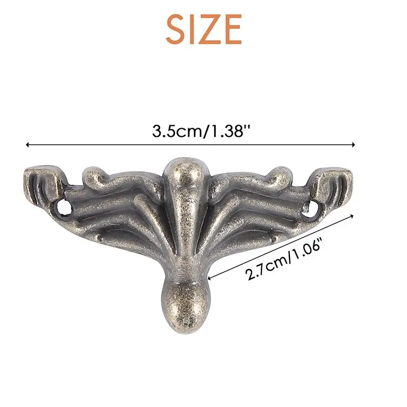 B45C 30개 앤티크 보석함 다리 나무 케이스 모서리 보호대 장식용 가구 다리 DIY 보석함 선물 상자용