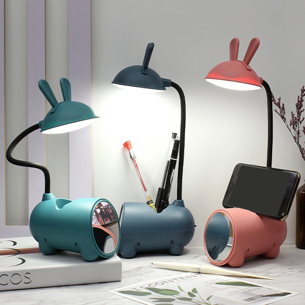 

Touch Dimming Table Lamp Pen Holder Light Vintage Durable USB Silica Gel Charging Lamps