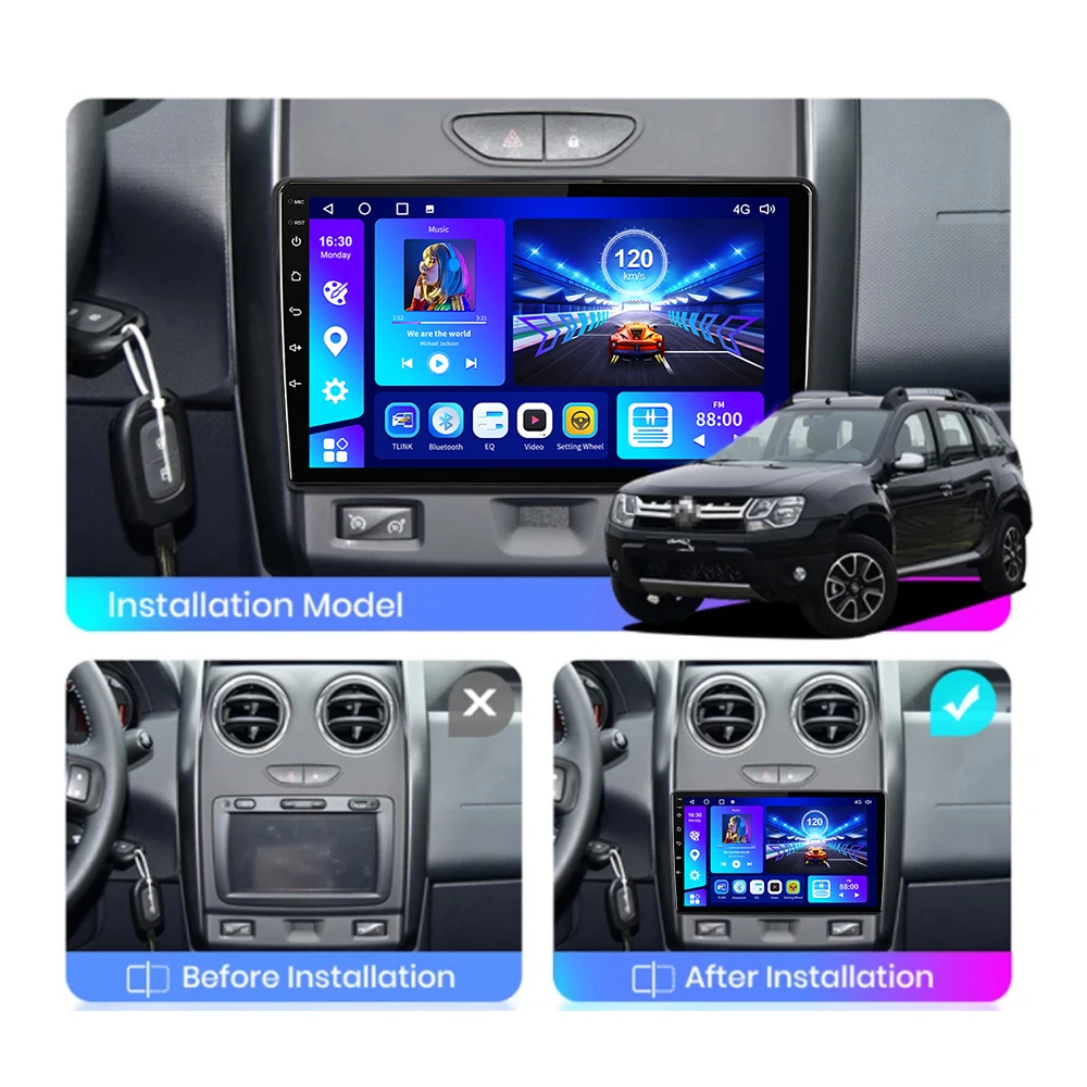 EKIY For Renault Duster 2015-2020 Car Radio Multimedia Video Stereo Player Carplay GPS Navigation Android Carplay No 2 din