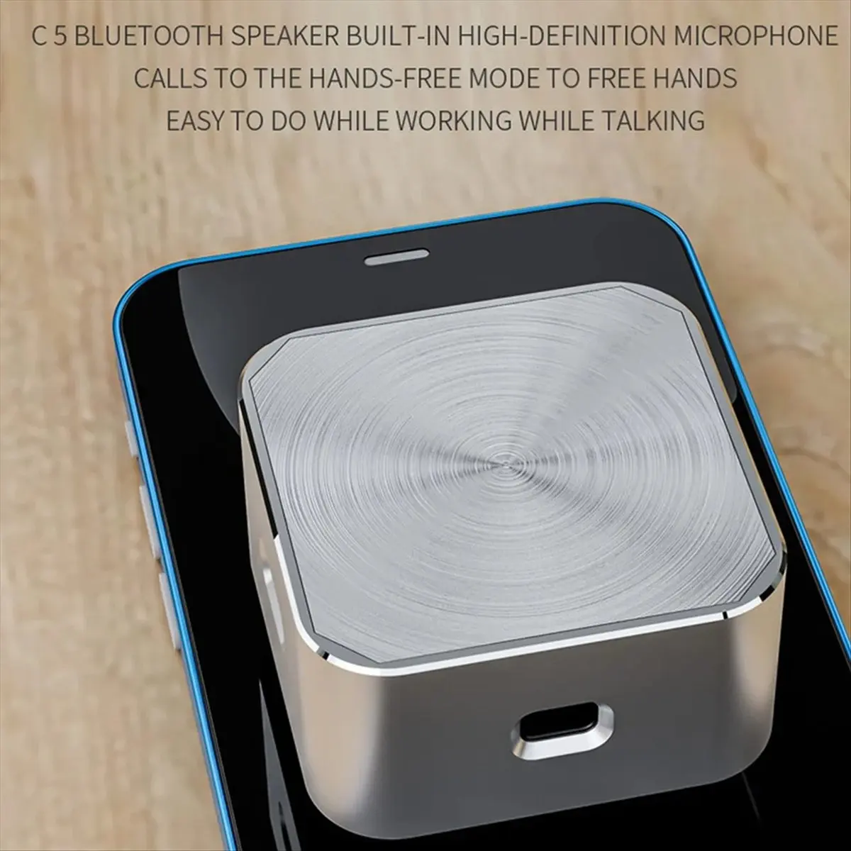 

Bone Conduction Bluetooth Speaker with FM Radio Resonant Audio Speakers Wireless Stereo Sound Speaker Silver