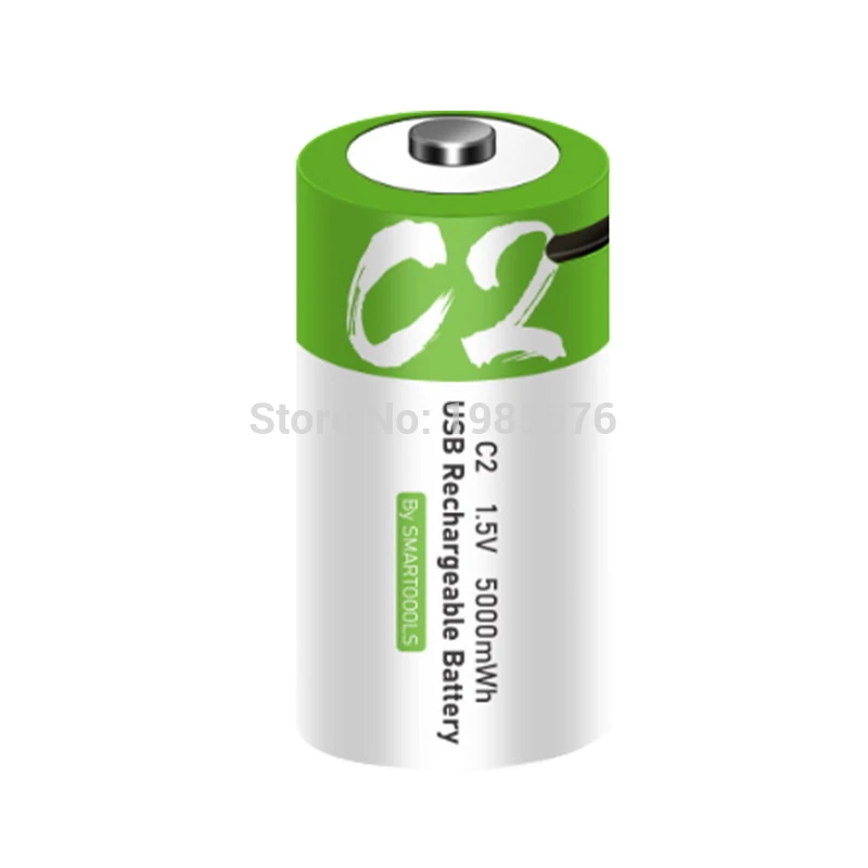 1.5V 5000mWh C Kích Thước Lithium Li-Polymer Loại C USB Sạc Pin Sạc USB Bộ Dây Cáp