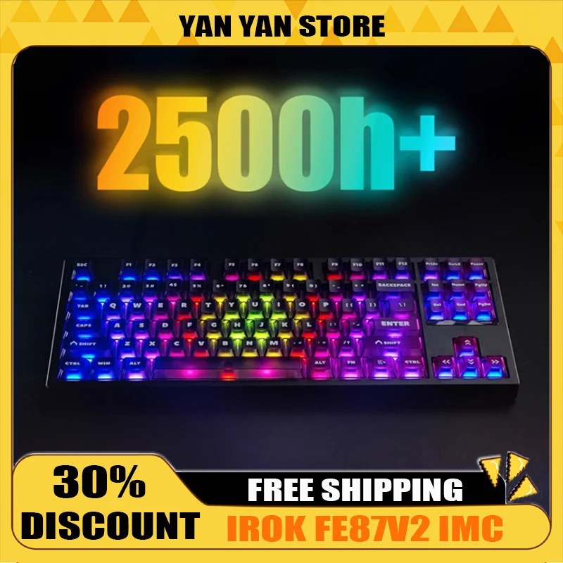 

Irok FE87V2 IMC Dual 8K 0.125MS Magnetic Switch Keyboard IMC Esports Gaming Wireless Mechanical Keyboard SOCD Transparent Keycap