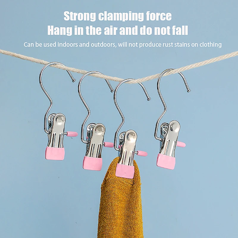 1 pz Clip antiruggine gancio salvaspazio molletta cappello pantaloni calzini stoccaggio appeso gancio da viaggio Clip per indumenti