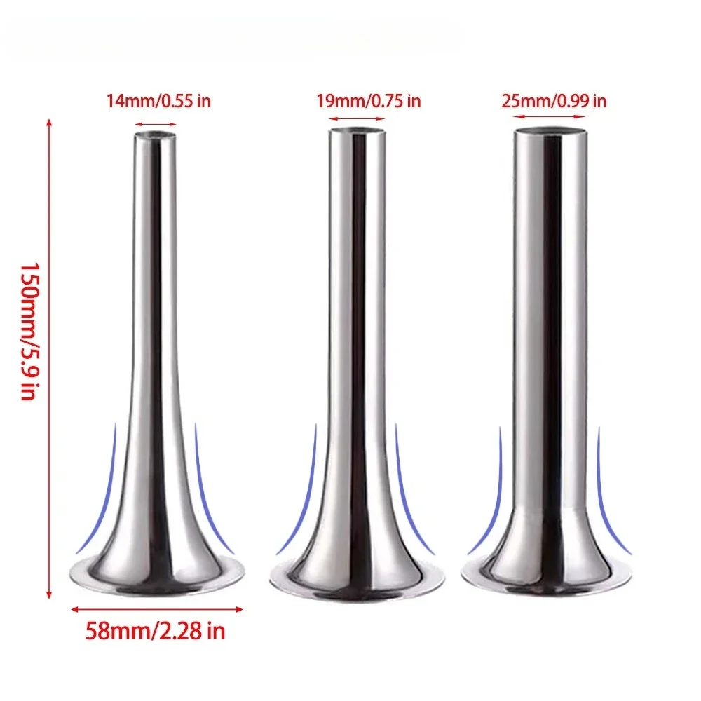 

Stainless Steel Sausage Stuffer Filling Tubes Funnels Nozzles Spare Parts Filler Tube, 58mm Diameter Base Sausage Making Tools