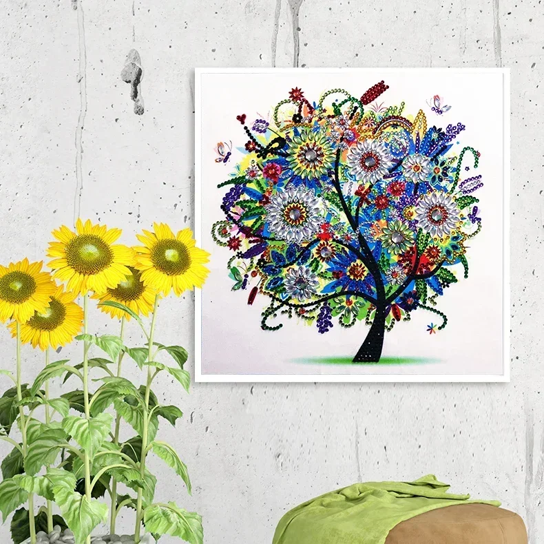 5D DIY diamond embroidery Four seasons flower tree animal owl special shape diamond painting rhinestone crystal diamond