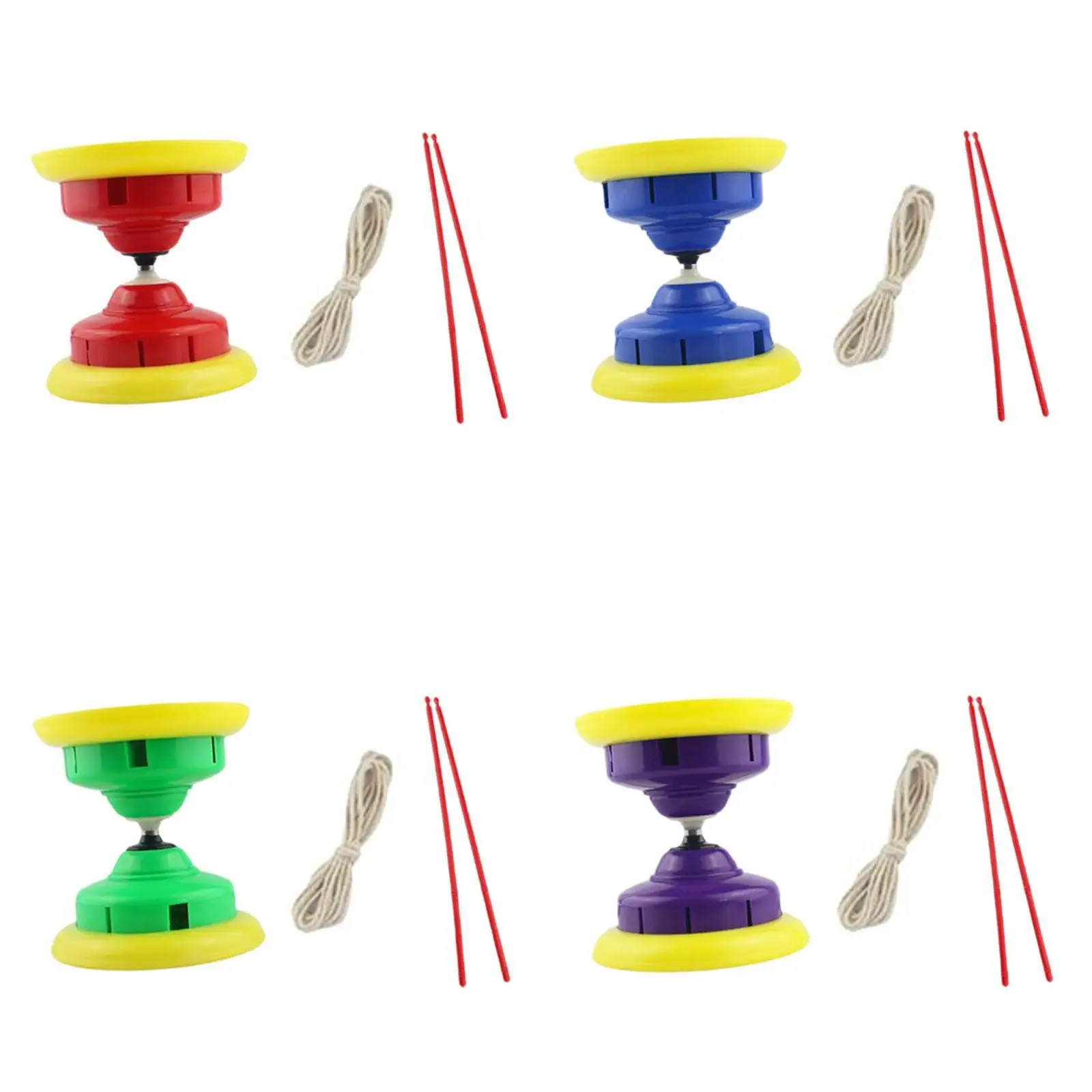 Conjunto de diabolo chinês com varas, brinquedo de malabarismo chinês interativo portátil flexível para fitness para parque, desempenho ao ar livre