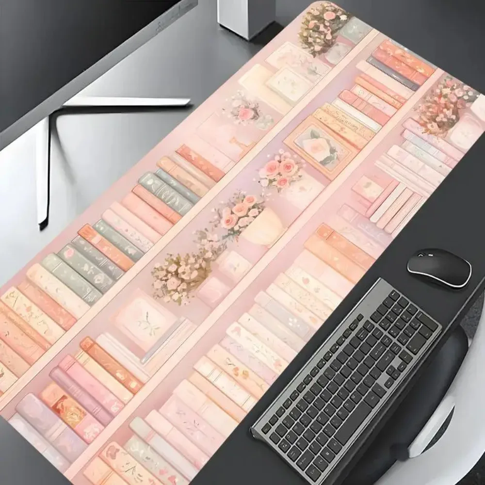 CIFBUY Floral Book GamingMouse Pad Rectangular Extended Desk Mat Non Slip Rubber Base Smooth Surface Home PC Accessories Rug Mat