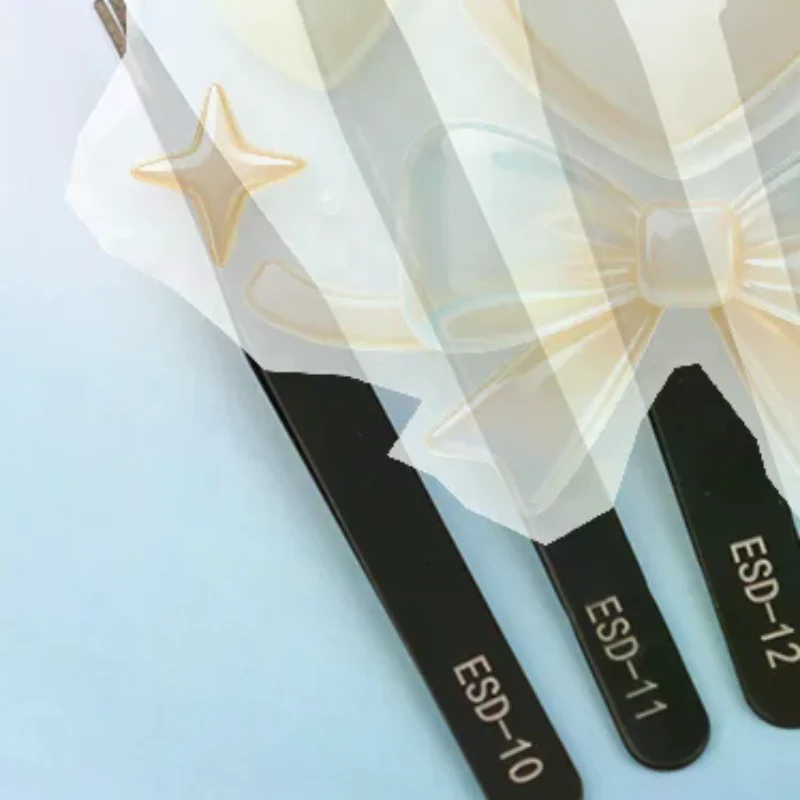 Precision ESD Anti-static Tweezers Set -6-pc Durable Stainless Steel Tool For Electronic Repair And Process Modeling, Bending&S