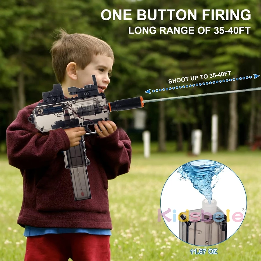 Electric Water Gun for Adults, Teens and Children Gun Shape Boy Equipment Uzi Electric Burst Water Gun