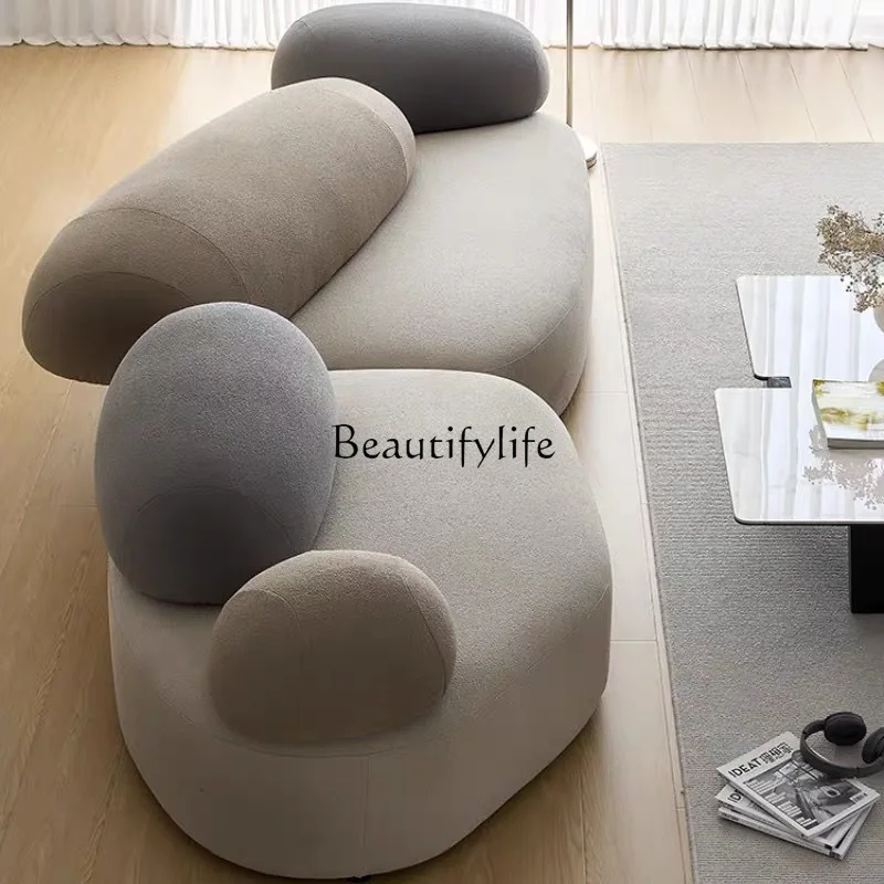 Retro Pebble Sofa Designer Minimalist Sofa Living Room Beauty Salon Reception Rest Area