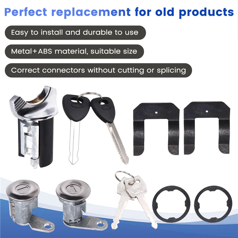 

ABTC-Набор цилиндров замка зажигания автомобиля, цилиндр замка двери автомобиля, защелка с ключами для Ford F150 F250 F350 Bronco 1980-1991