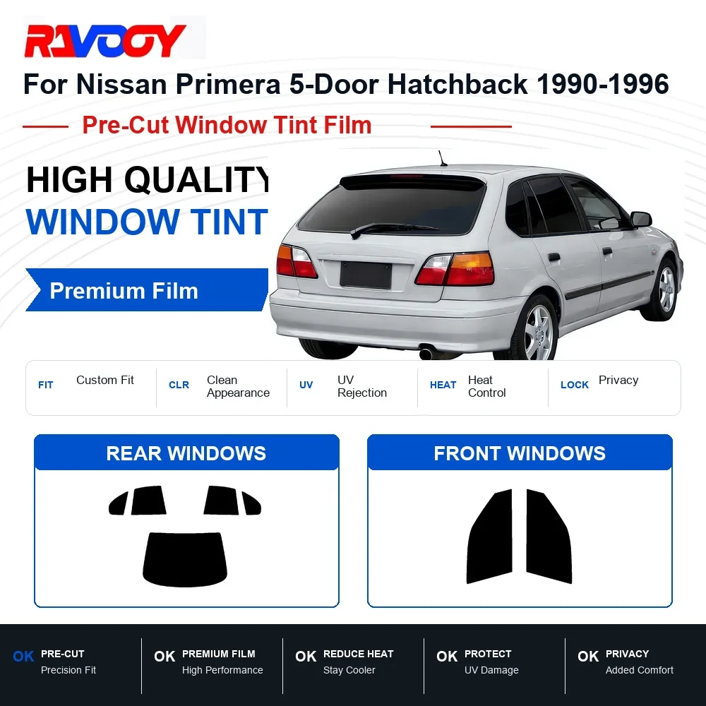 premium-pre-cut-window-tint-for-nissan-primera-5-door-hatchback-1990-1996-front-rear-windows-uv-heat-rejection-privacy-film