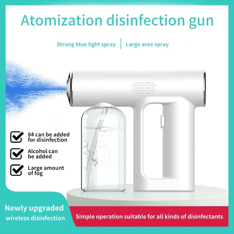 Nano Steam Gun Wireless Hair Care Nano Hydration Sprayer Portable Hot Dyeing Care Blue Micro Mist Machine Atomization Sanitizer