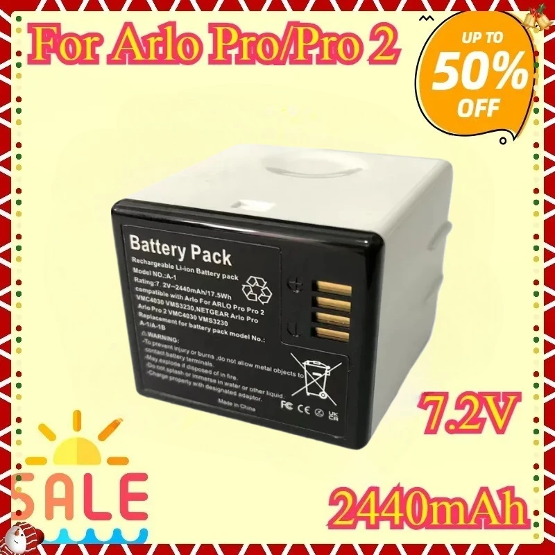 

For ARLO PRO /PRO 2 Security Camera VMA4400 VMS4230P NETGEAR Camera Batteries 2440mAh NEW Replacement Battery A-1 A-1B