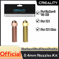 Creality K1 Max Nozzle Kit Hardened Steel Brass Nozzles 0.4mm Nozzles Kit for K1/K1 Max/Ender-3 V3 KE High Speed 3D Printer