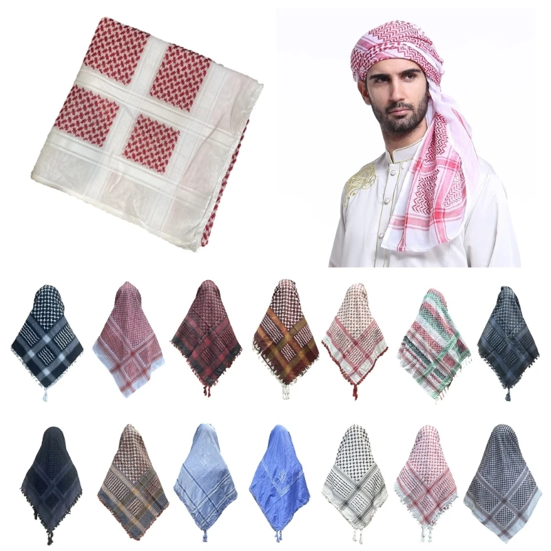 

28 Styles Muslim Arab Keffiyeh Scarf Shemagh Headscarf Arabian Dubai Face Cover Neckwrap Men Women Breathable Desert Hijab Scarf