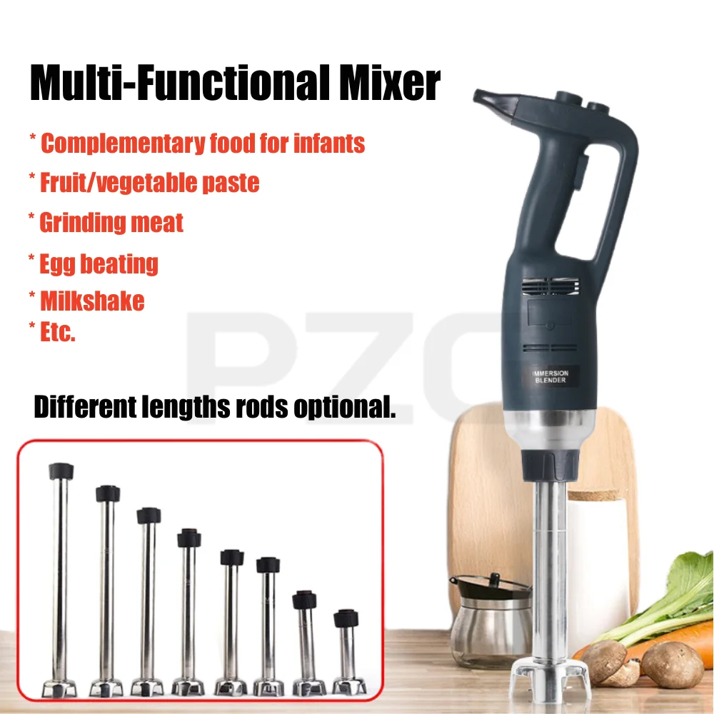 Commercial Immersion Blender Electric Handheld Mixer Stick For Various Food With Safety Button Space-saving Thickened Blade