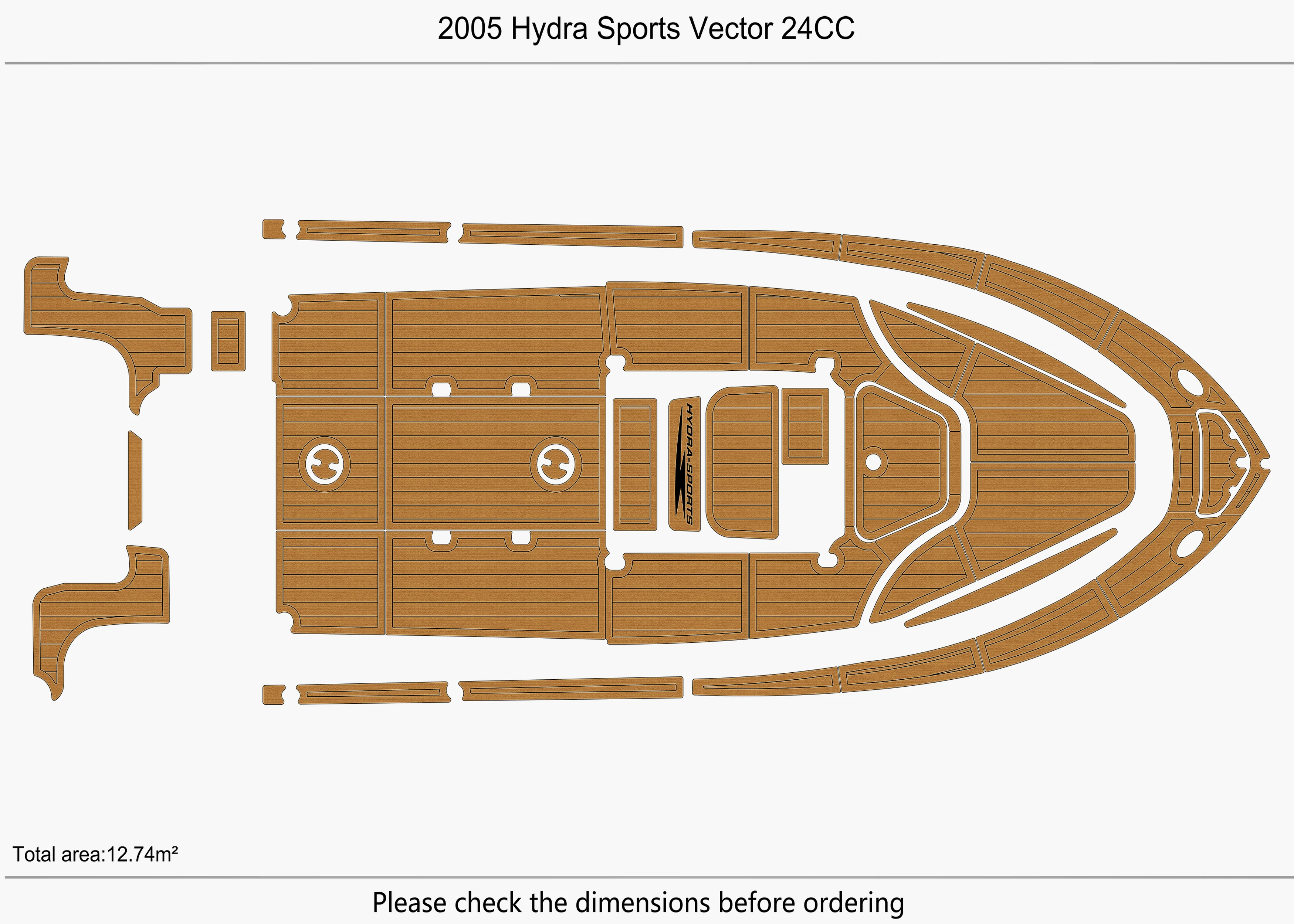 Anti-Skid EVA Faux Teak Self-Adhesive 6mm Boat Decking Pad for 2005 Hydra Sports Vector 24 Yacht Cockpit Durable Marine Flooring