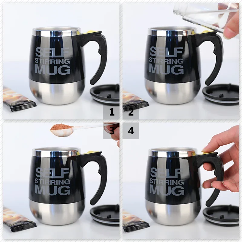 New Tiki Automatic Stanleys Cup Stirring Drinkware Magnetic Coffee Mug Termos 304 Stainless Steel Mixing Creatives Blender Drink