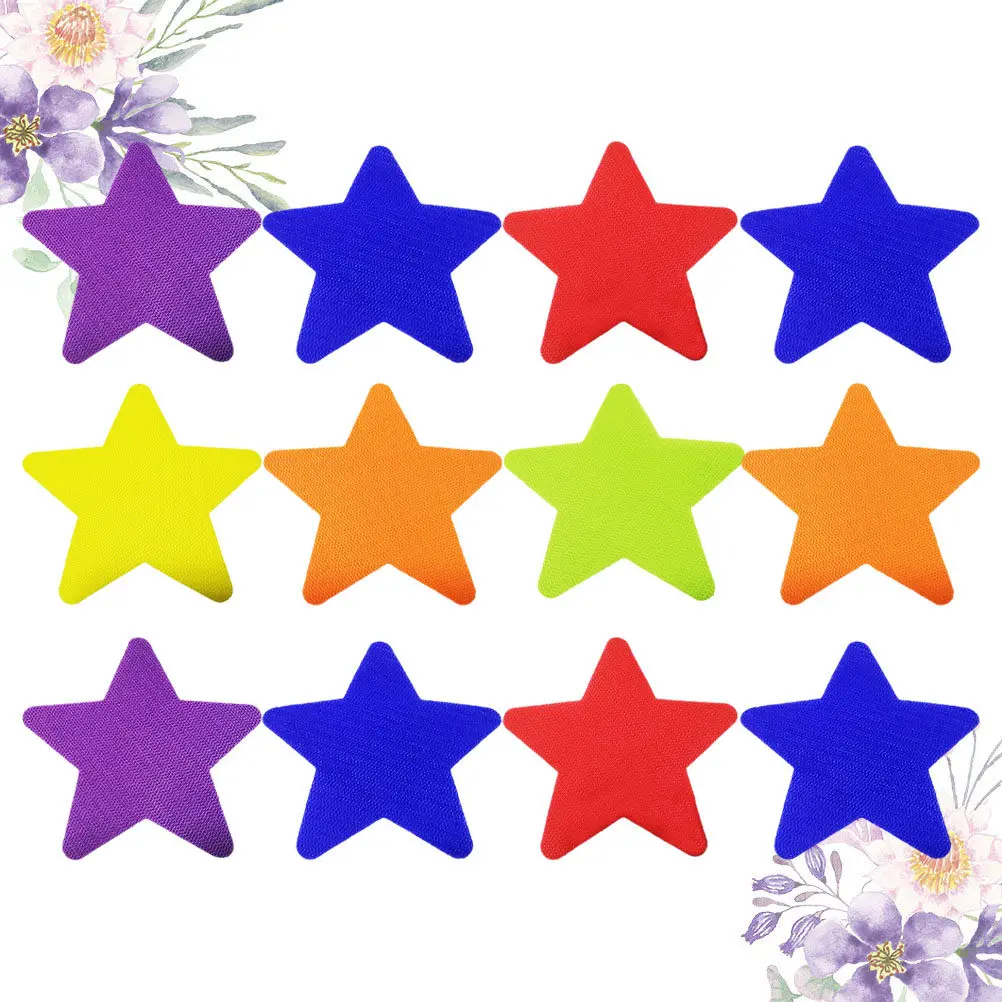 12Pcs Colorful Carpet Markers Nylon Material Easy Stick Remove Educational Labels Home Classroom Recognition