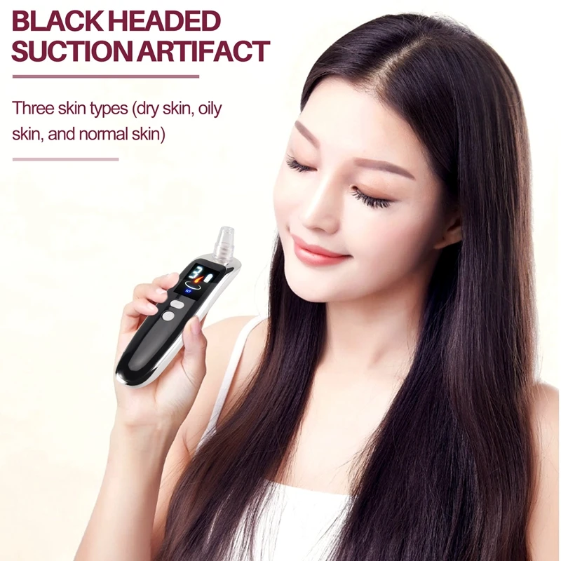 เครื่องดูดสิวเสี้ยนไฟฟ้า B47B-Face Nose Acne Black Dot Pimple Blackhead Remover กำจัดสิวหัวดำ ดูแลรูขุมขน พร้อมหัว 6 แบบ