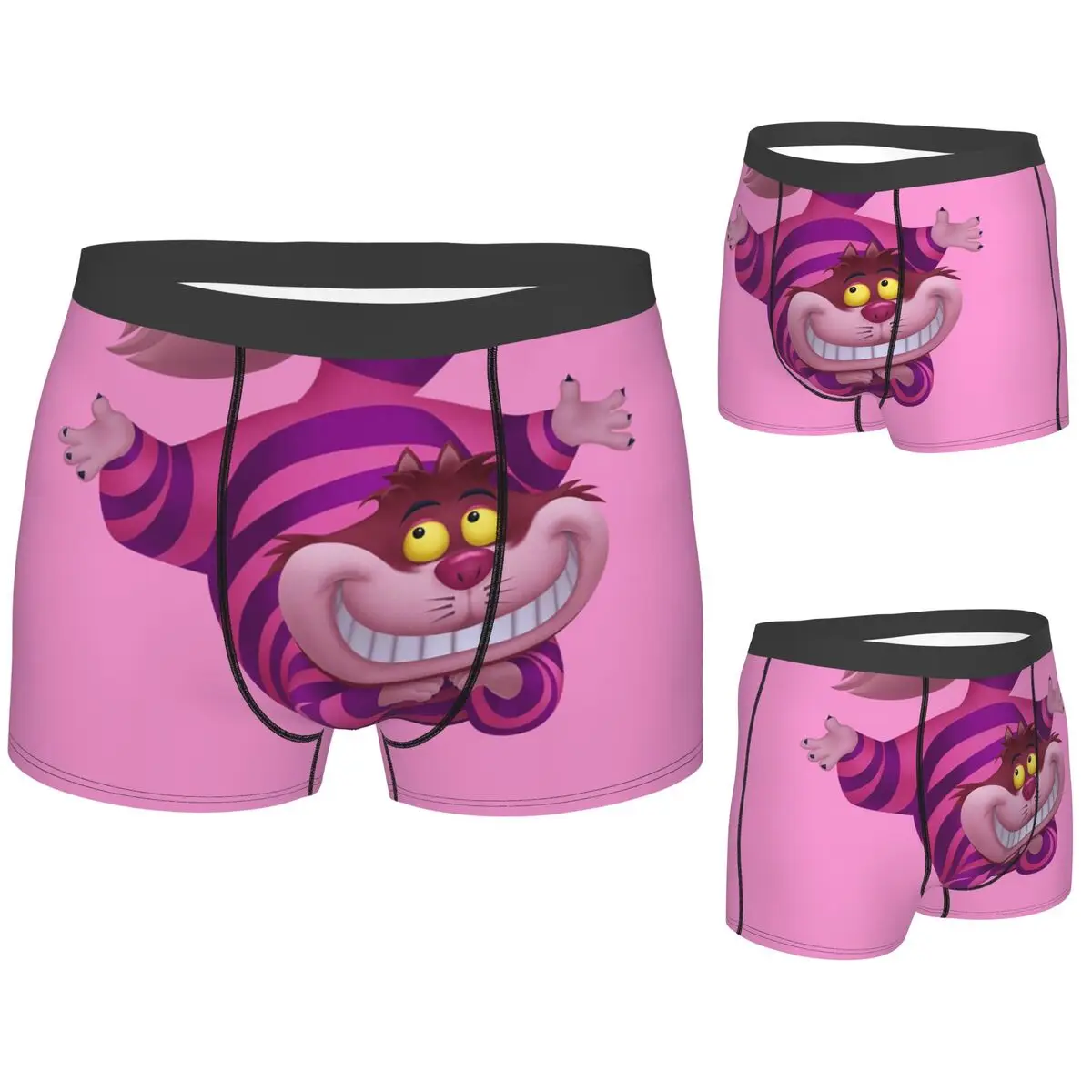 

Трусы-боксеры, шорты, Чешир, Алиса, кошки, трусики с героями мультфильмов, мужские мягкие трусы для мужчин, подарки бойфренду