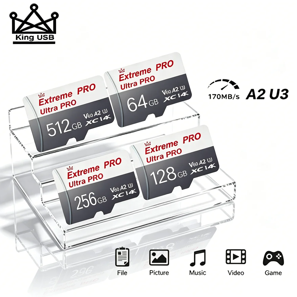 Карта памяти SD 128 ГБ 256 ГБ 512 ГБ Micro TF SD U3 V30 A2 высокоскоростная, горячая распродажа, для дронов, квадрокоптеров, 4K UHD аэрофотосъемки