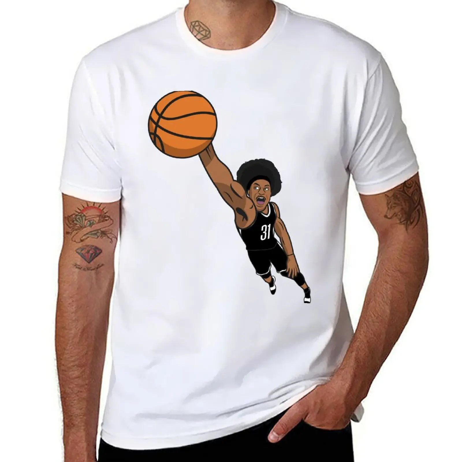 

Jarrett Allen Cartoon Block Design T-Shirt t shirts with prints man t shirt summer man t shirts for men T-Shirt