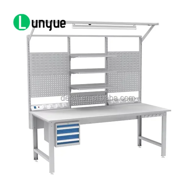 Heavy Duty Metal Garage Workbench with Storage Locker and Drawers Industrial Workshop Tool Table for Home Garage Organization