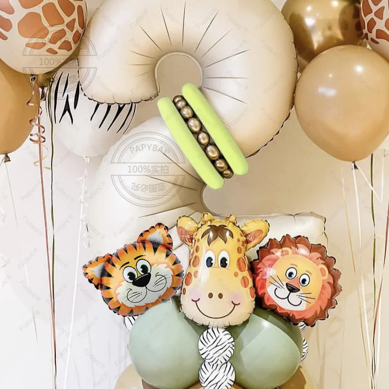 40Pcs Safari Animal Balloons For Birthday Party Jungle Animal Balloon Safari Birthday Balloons  For Boy Girl Baby Shower