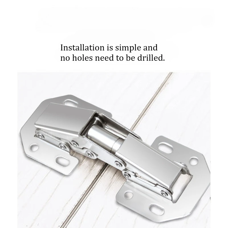 Hinge for cabinet door without drilling, snap pin hinge for door without holes, hydraulic spring buffer for door hinge