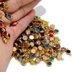 20pcs Stainless Steel Gold Color 12 Months Birthstone Charms DIY Jewelry Accessories Necklace Bracelet Findings Earrings Making