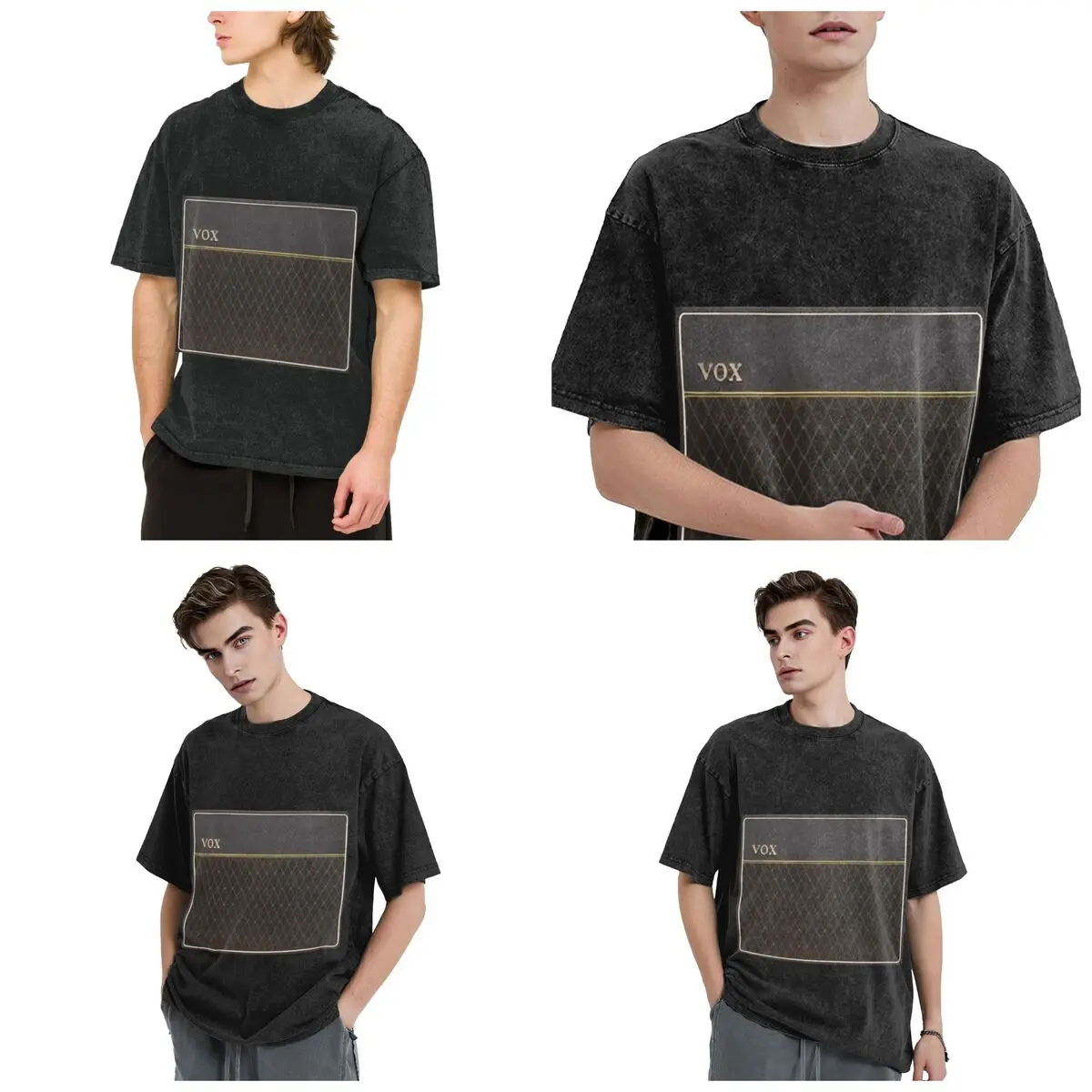 Vox AC30 Amplifier Sticker50 Hip Hop Short Sleeve T-Shirts Washed Tops Tees Streetwear T Shirt Casual for Men woman