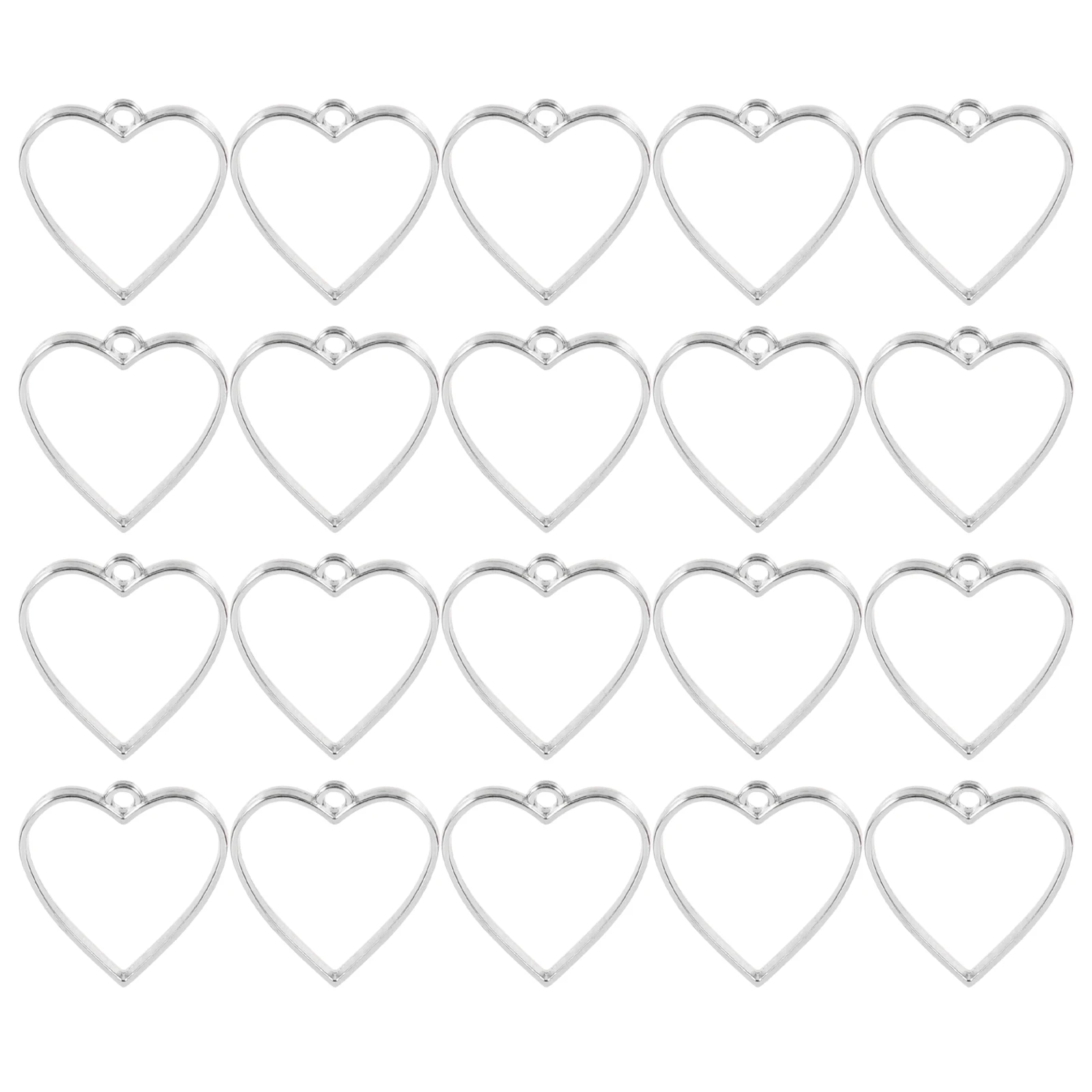 

20 Pcs Heart Shaped Pendant Accessories for DIY Jewelry Making Durable Alloy Necklace Pendants Bezel Jewelry Parts