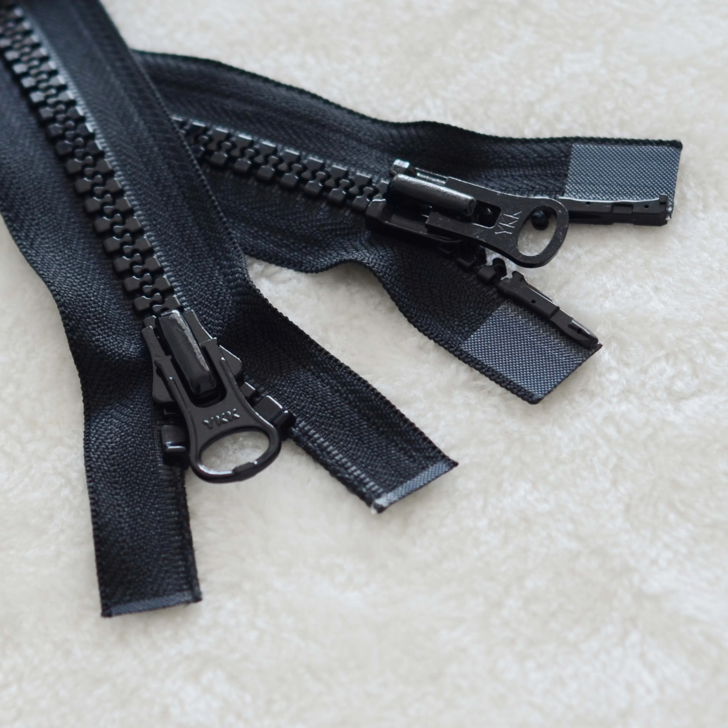 YKK Zipper Size 10 Resin Double Black Zipper 60-120cm Down Jacket  Placket YKK Resin Zipper