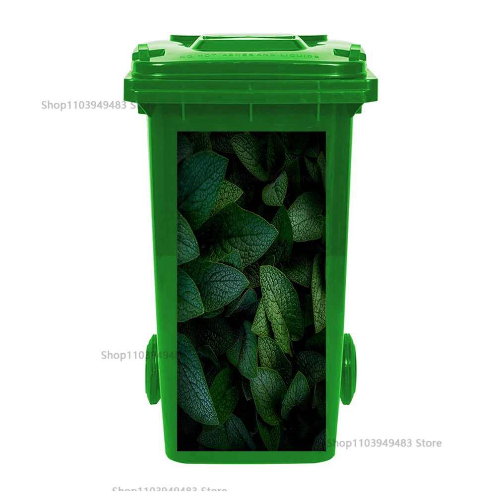 Bloeiende plant prullenbak muurschildering zelfklevende waterdichte stickers recycling milieuvriendelijke Wheelie Bin Art Decals
